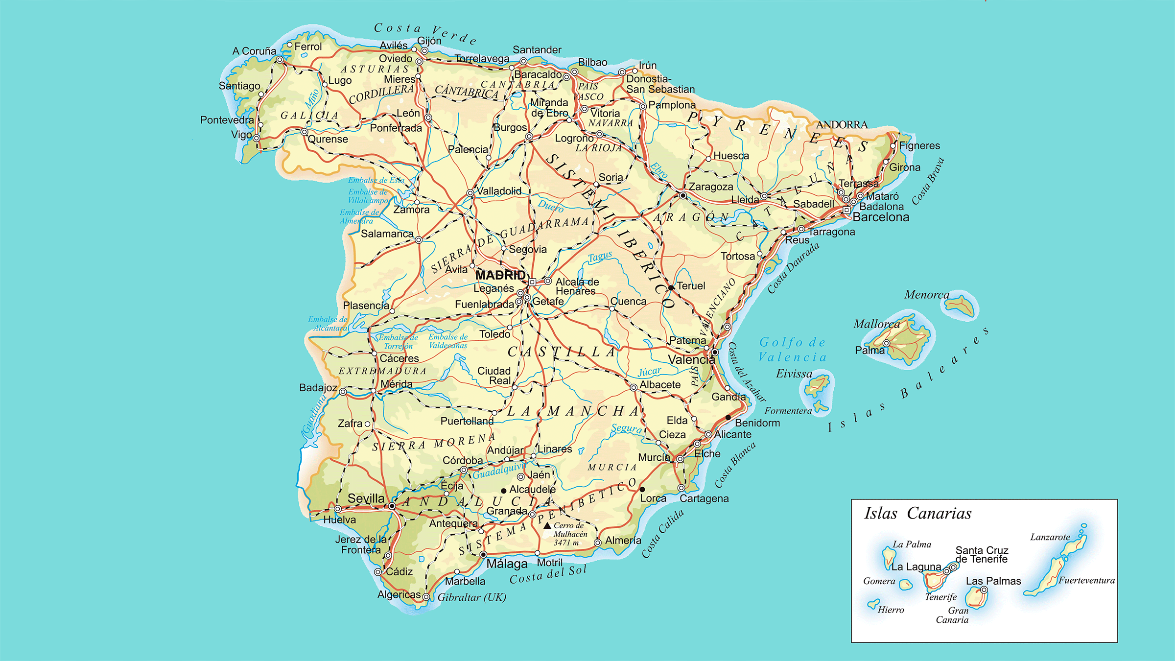 Mapa Detallado De España