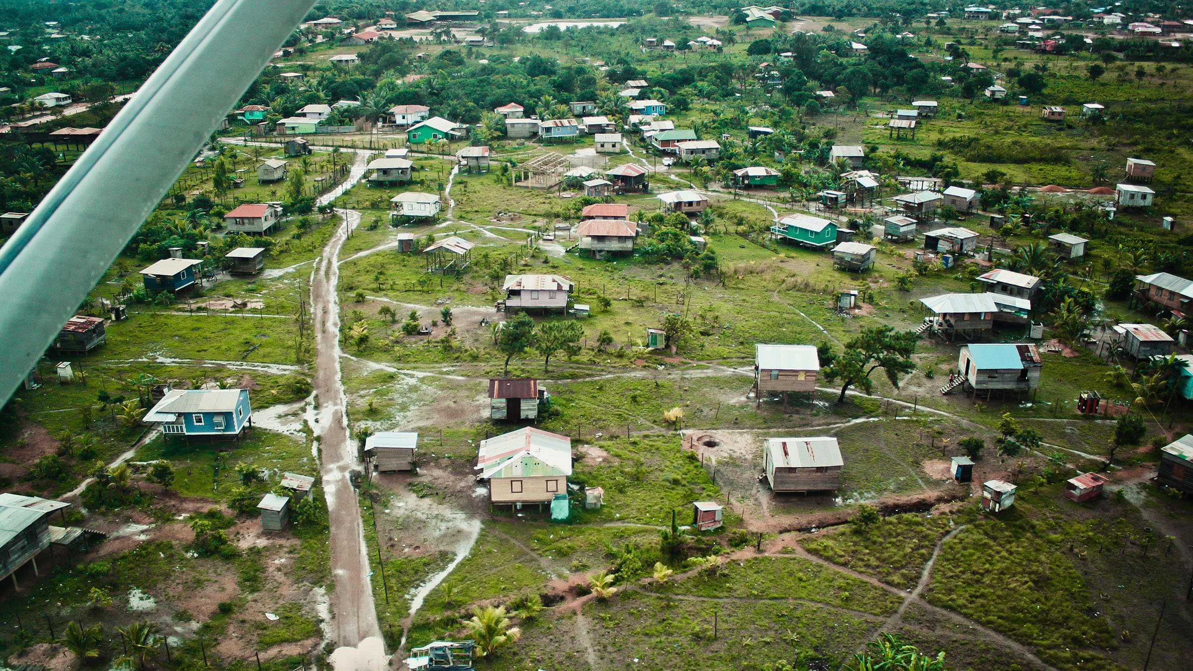 Vista aérea de Puerto Cabezas, en Costa Caribe Norte, Nicaragua